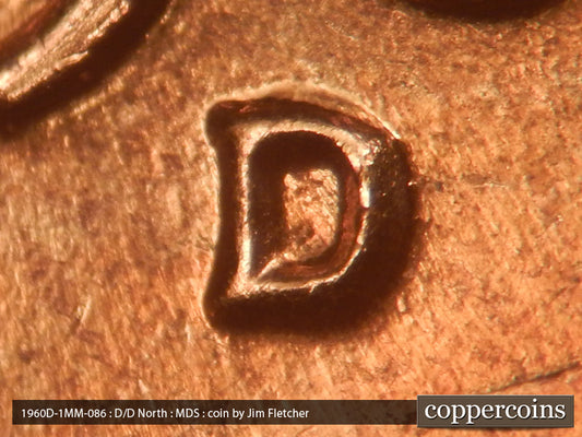 1960D-1MM-086 Lincoln Cent Repunched Mint Mark