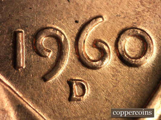 1960D-1MM-090 Lincoln Cent Repunched Mint Mark