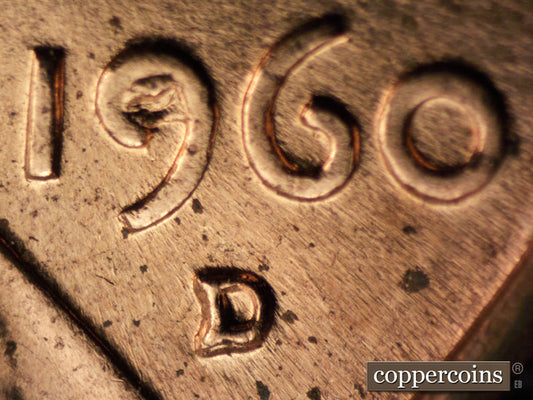 1960D-1MM-092 Lincoln Cent Repunched Mint Mark