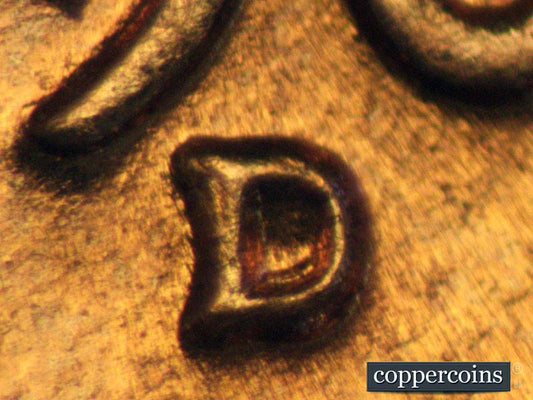 1960D-1MM-104 Lincoln Cent Repunched Mint Mark