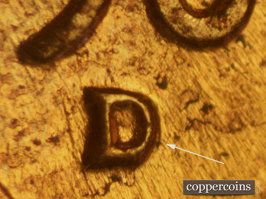 1960D-1MM-107 Lincoln Cent Repunched Mint Mark