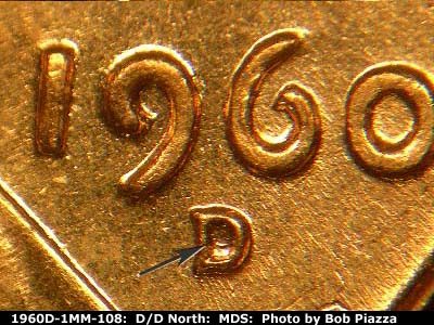 1960D-1MM-108 Lincoln Cent Repunched Mint Mark