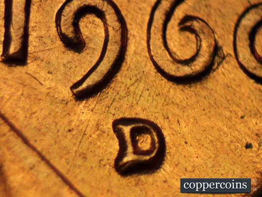 1960D-1MM-110 Lincoln Cent Repunched Mint Mark