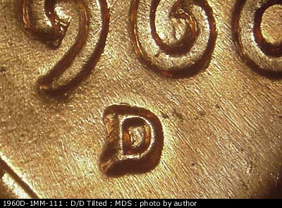 1960D-1MM-111 Lincoln Cent Repunched Mint Mark