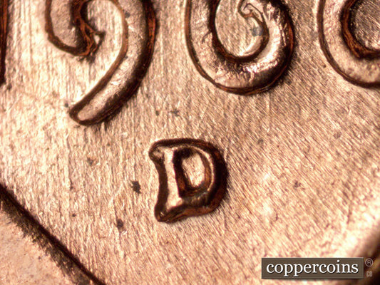 1960D-1MM-118 Lincoln Cent Repunched Mint Mark