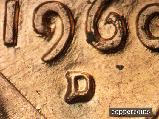 1960D-1MM-122 Lincoln Cent Repunched Mint Mark