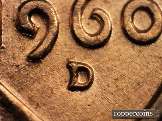 1960D-1MM-125 Lincoln Cent Repunched Mint Mark