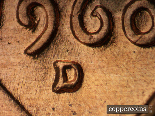 1960D-1MM-128 Lincoln Cent Repunched Mint Mark