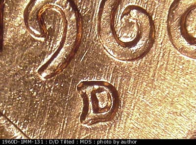 1960D-1MM-131 Lincoln Cent Repunched Mint Mark