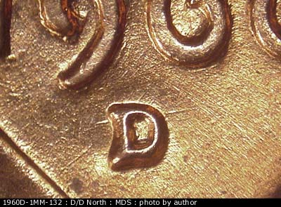1960D-1MM-132 Lincoln Cent Repunched Mint Mark