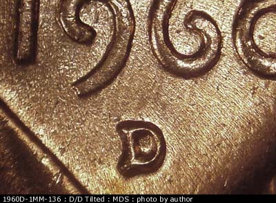 1960D-1MM-136 Lincoln Cent Repunched Mint Mark