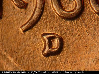 1960D-1MM-148 Lincoln Cent Repunched Mint Mark