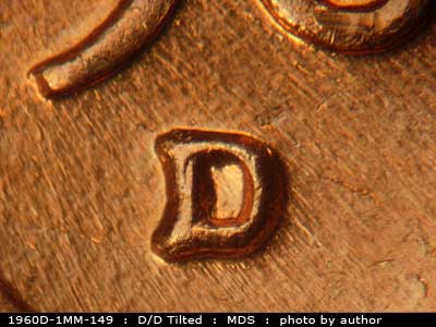 1960D-1MM-149 Lincoln Cent Repunched Mint Mark