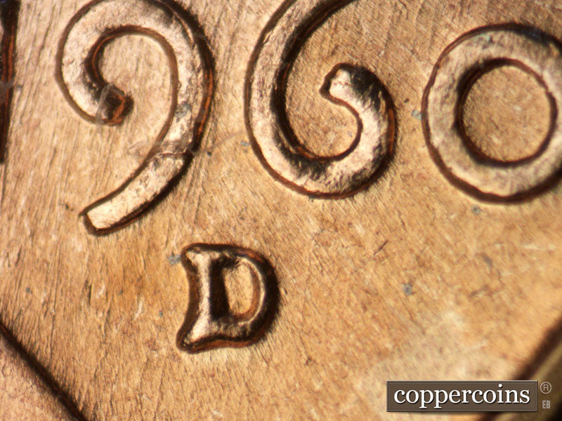 1960D-1MM-153 Lincoln Cent Repunched Mint Mark
