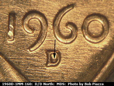 1960D-1MM-160 Lincoln Cent Repunched Mint Mark