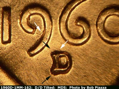 1960D-1MM-162 Lincoln Cent Repunched Mint Mark