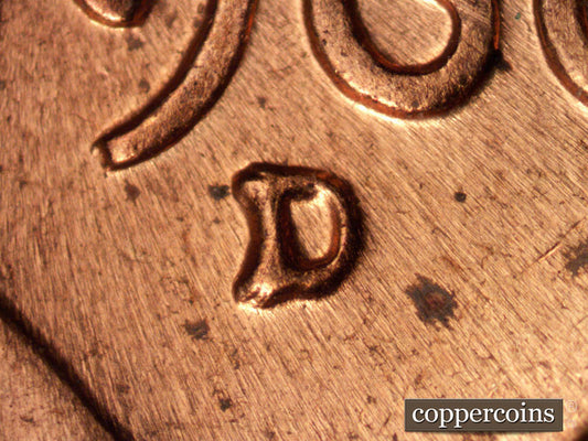 1960D-1MM-163 Lincoln Cent Repunched Mint Mark