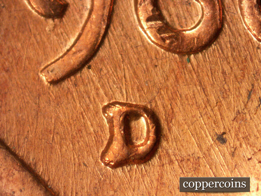1960D-1MM-165 Lincoln Cent Repunched Mint Mark