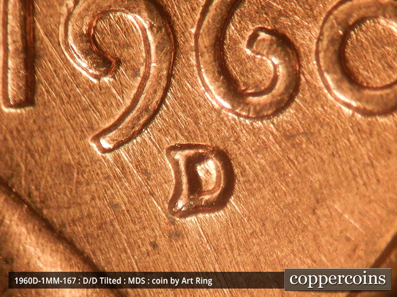 1960D-1MM-167 Lincoln Cent Repunched Mint Mark