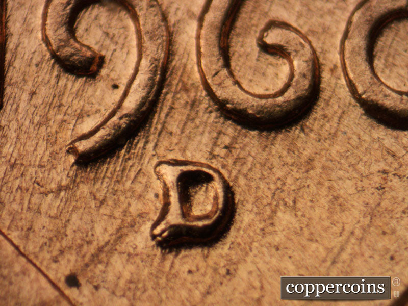 1960D-1MM-168 Lincoln Cent Repunched Mint Mark
