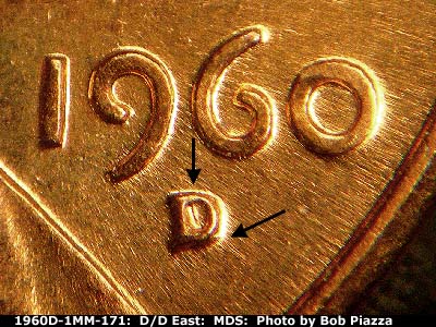 1960D-1MM-171 Lincoln Cent Repunched Mint Mark