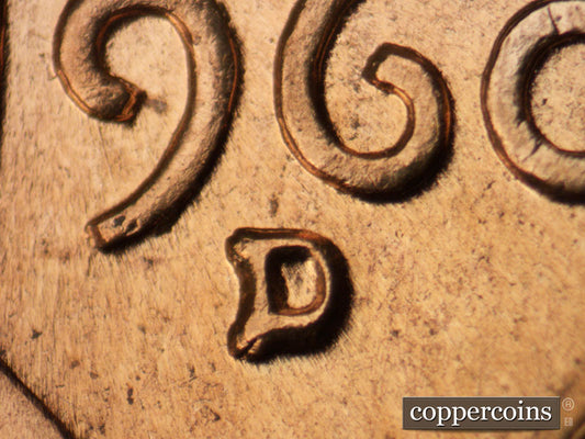 1960D-1MM-172 Lincoln Cent Repunched Mint Mark