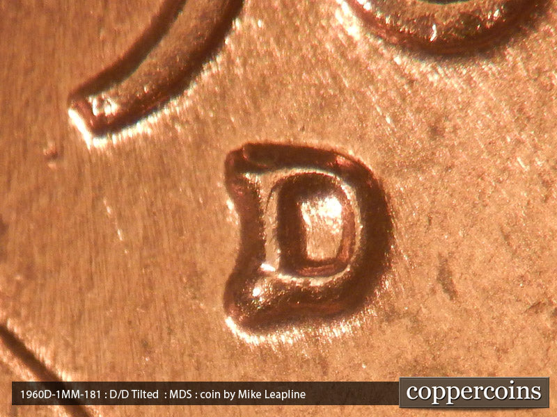 1960D-1MM-181 Lincoln Cent Repunched Mint Mark