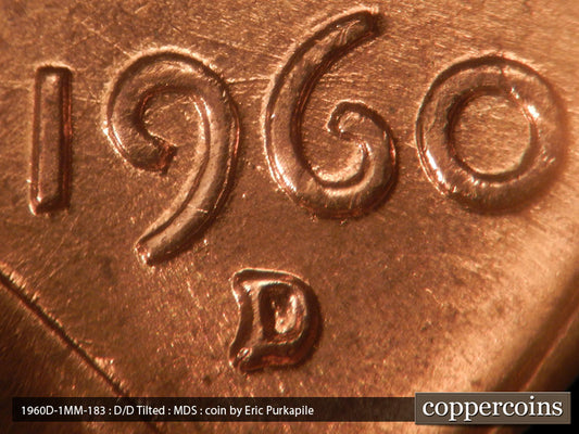 1960D-1MM-183 Lincoln Cent Repunched Mint Mark