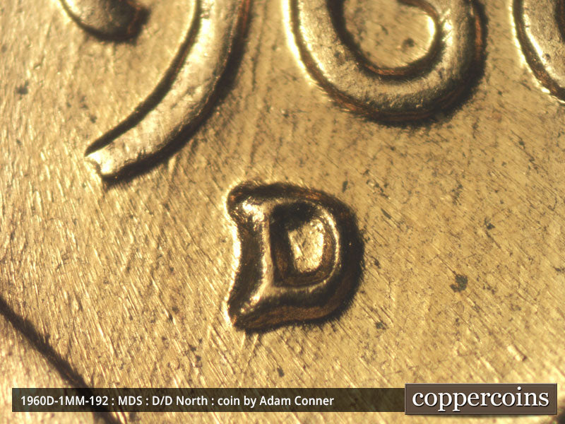 1960D-1MM-192 Lincoln Cent Repunched Mint Mark