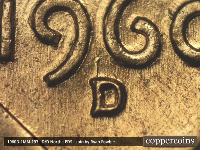 1960D-1MM-197 Lincoln Cent Repunched Mint Mark