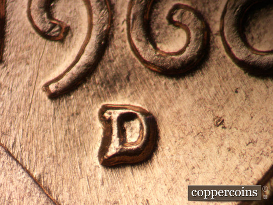 1960D-1MM-202 Lincoln Cent Repunched Mint Mark