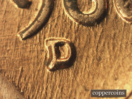 1960D-1MM-204 Lincoln Cent Repunched Mint Mark