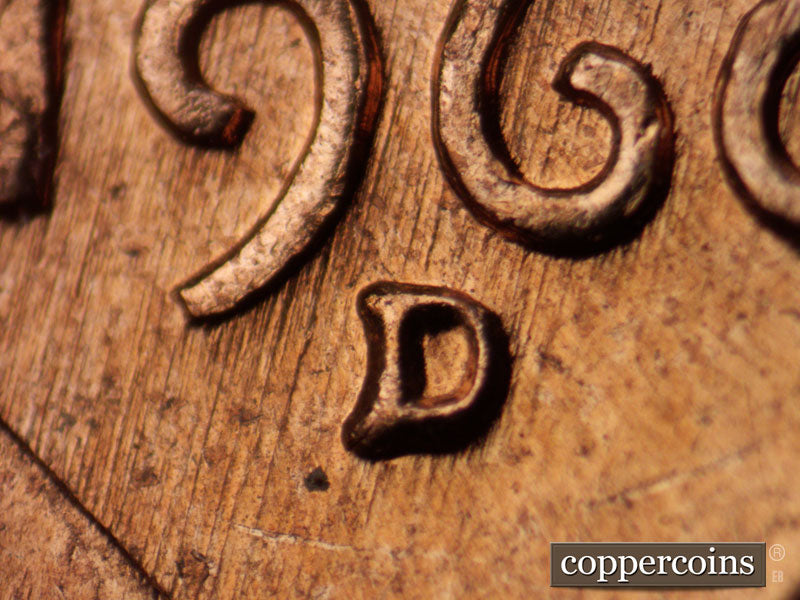 1960D-1MM-208 Lincoln Cent Repunched Mint Mark