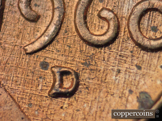1960D-1MM-215 Lincoln Cent Repunched Mint Mark