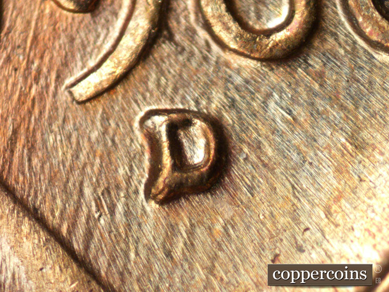 1960D-1MM-221 Lincoln Cent Repunched Mint Mark