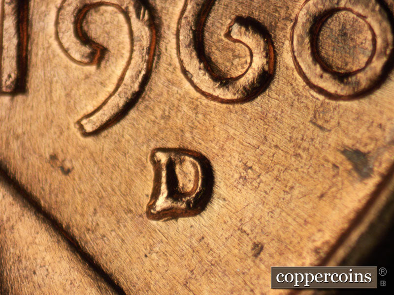 1960D-1MM-228 Lincoln Cent Repunched Mint Mark
