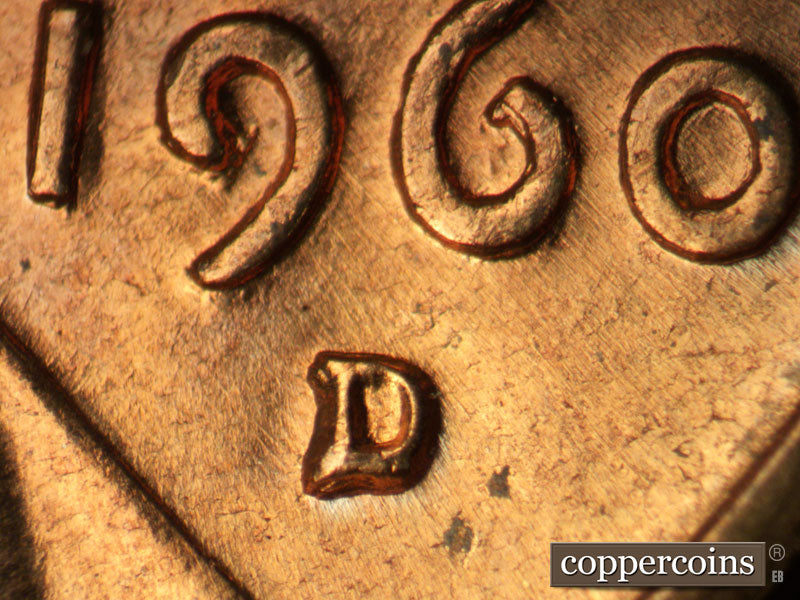 1960D-1MM-233 Lincoln Cent Repunched Mint Mark