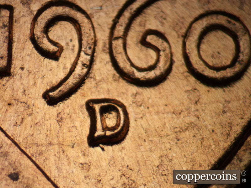 1960D-1MM-234 Lincoln Cent Repunched Mint Mark