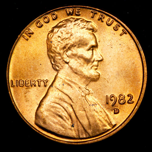 1982-D Large Date Copper Cent: GEM BU