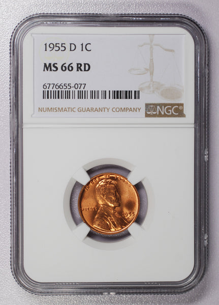 1955-D Lincoln Wheat cent - NGC MS66RD Beautiful GEM Red!