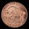 One Ounce .999 fine Copper Round - Buffalo 5c design