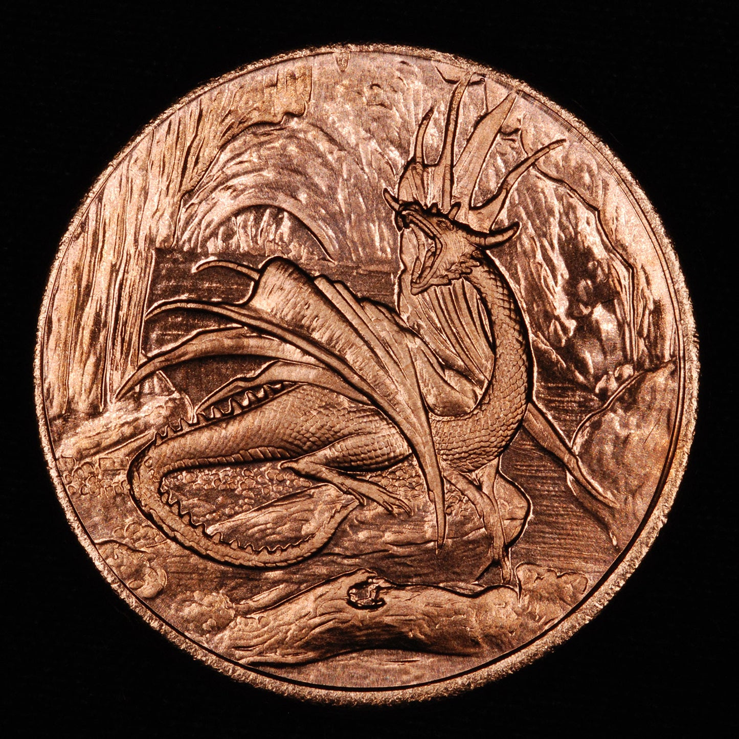 One Ounce .999 fine Copper Round - Dragon