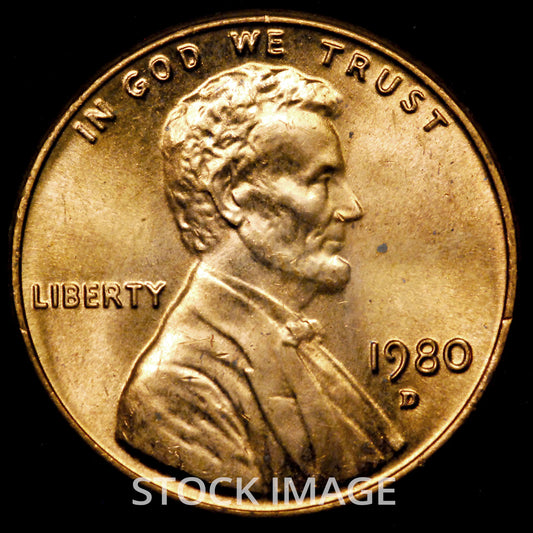1980-D Lincoln cent - GEM BU