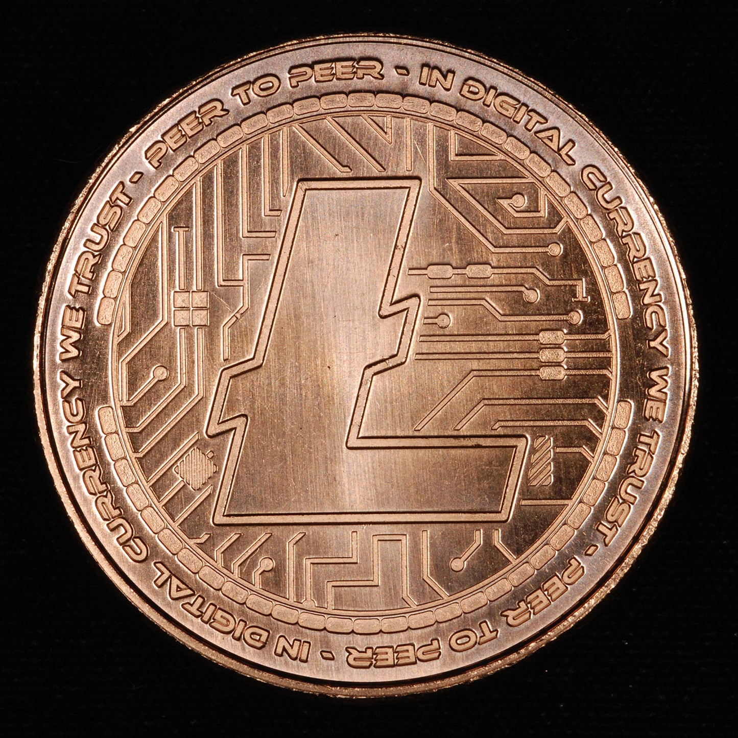 One Ounce .999 fine Copper Round - Litecoin