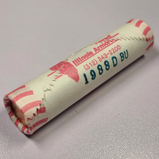 1988-D Lincoln Memorial Cent Original Bank Wrapped (OBW) BU Roll